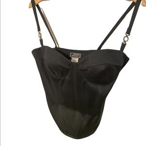 Black Vintage Versace Coset Bodice Top